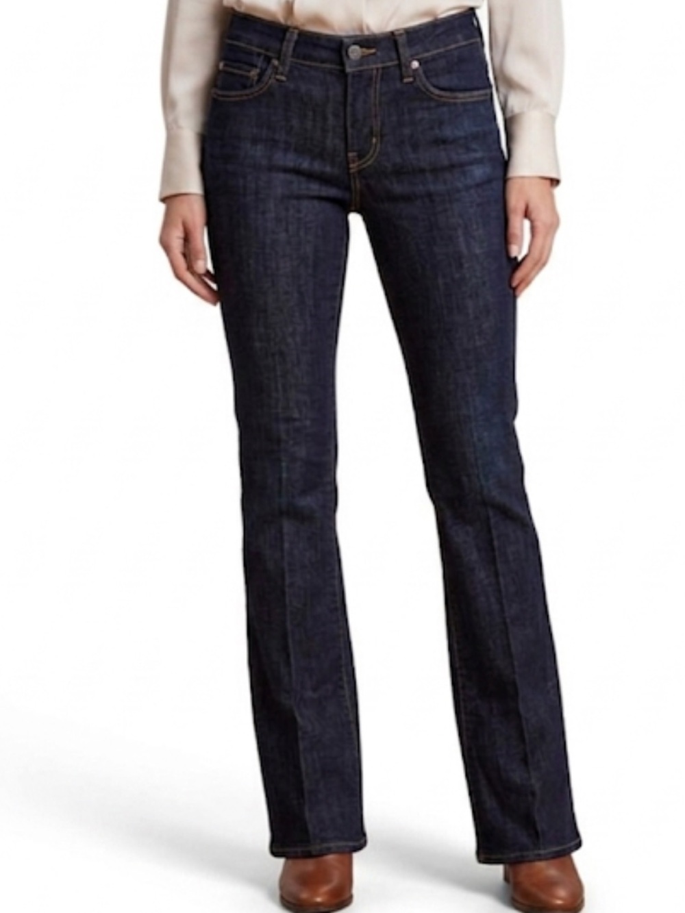 NWT 7 For All Mankind Bootcut Denim Jeans Size 26 Made in Italy Dark Blue